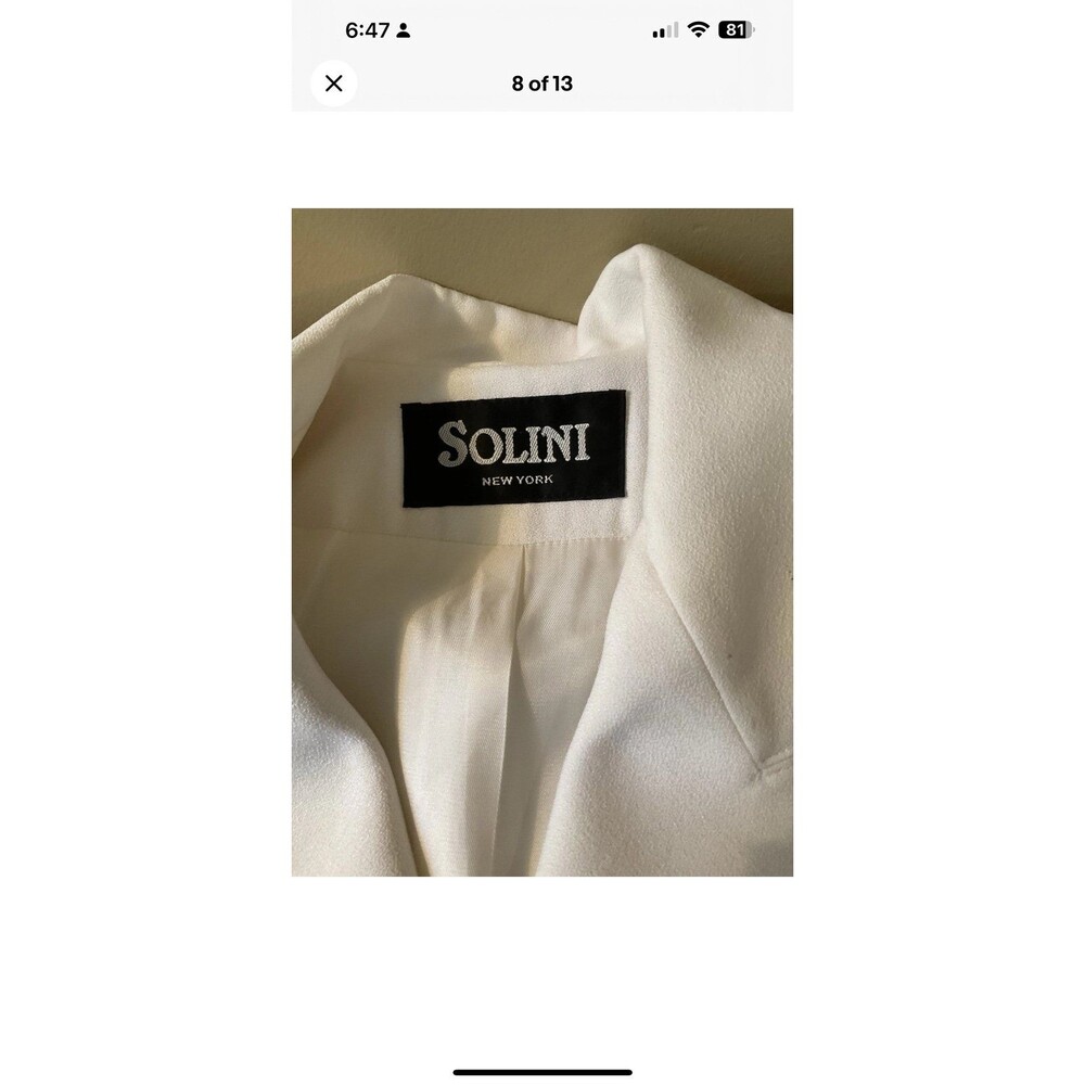 Solini White Double Breasted Star Blazer Womans Size 8 Vintage Y2K Rhinestones - Picture 8 of 12